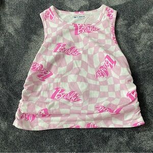 Old Navy Pink Checkered Barbie Kids Tank Top